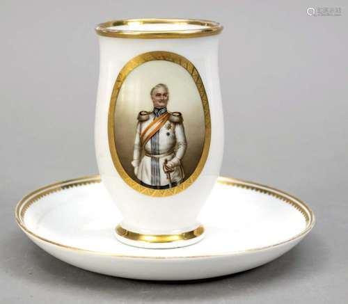 Portrait cup with saucer, KPM Berlin,