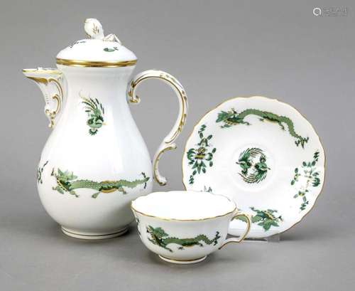 Set of 3 pieces, Meissen, marks 2nd h