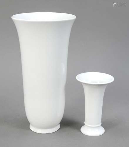 Two vases, KPM Berlin, marks 1962-92,