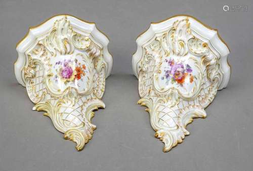 Pair of wall consoles in rococo style