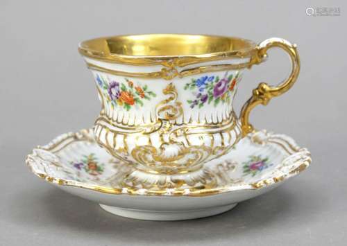 A cup with a saucer, Meissen, 19th ce