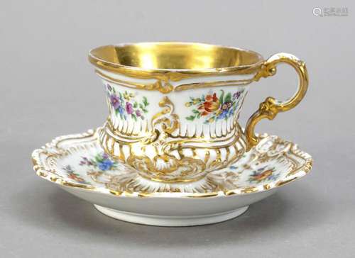 A cup with a saucer, Meissen, 19th ce