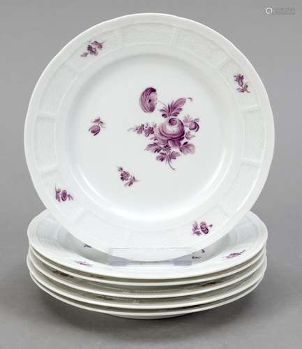 6 small plates, Nymphenburg, mark 192