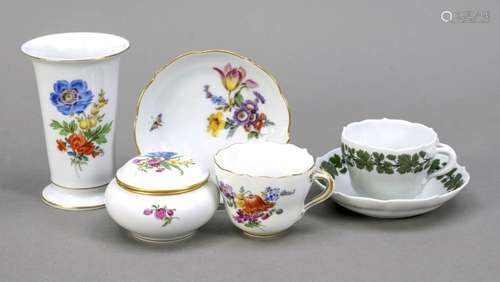 Mixed lot of 6 pieces, Meissen, diffe