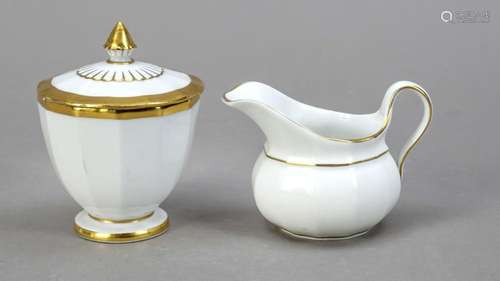 Sugar bowl and cream jug, Meissen, 19