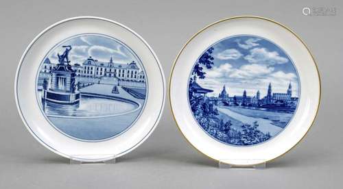 Two view plates, Meissen, 2nd half 20