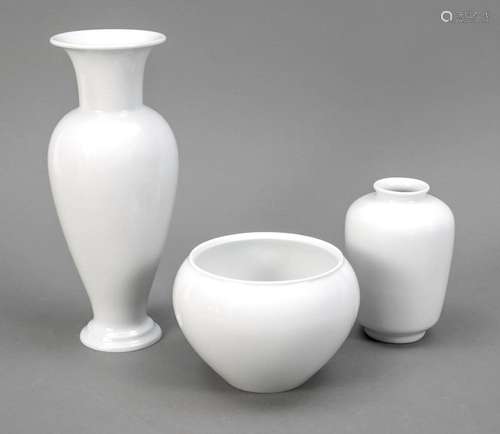 Set of 3 vases, KPM Berlin, 20th cent