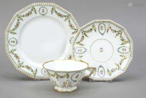 Tea set, 3 pieces, Nymphenburg, mark