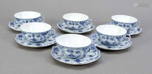 Six tea cups with saucer, Royal Copen