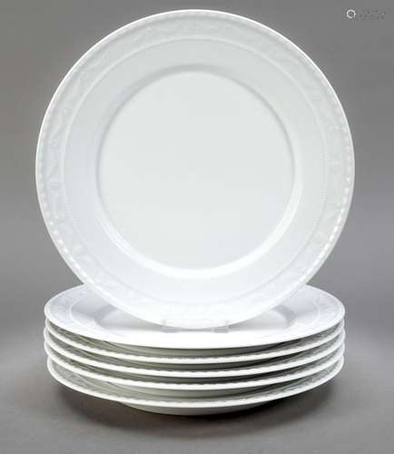 Six shallow dinner plates, KPM Berlin