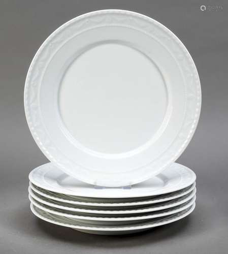 Six shallow dinner plates, KPM Berlin