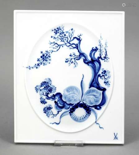 Rectangular wall plate, Meissen, end