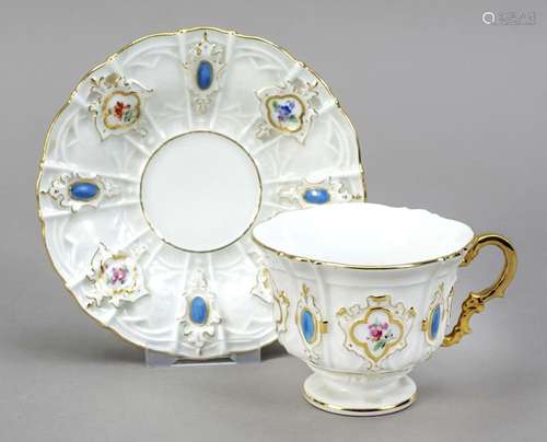 Coffee cup with saucer, Meissen, 19th