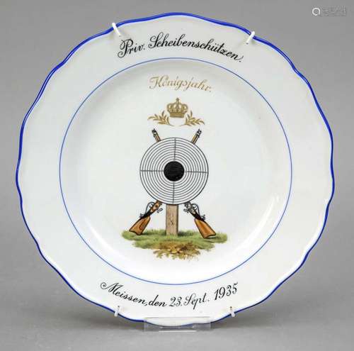 Shooting plate, Meissen, mark after 1