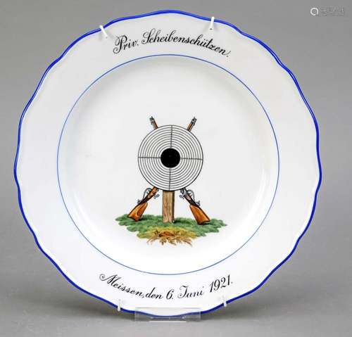 Shooting plate, Meissen, mark 1924-19