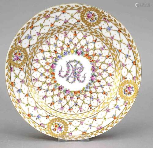 Plate, Sevres imitation mark, France,