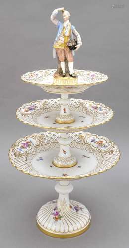 Large etagere with 3 levels, Meissen,