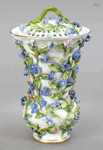 Potpourri lidded vase, Meissen, Knauf