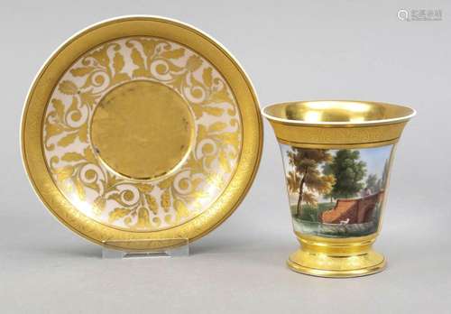 View cup with saucer, KPM Berlin, 180