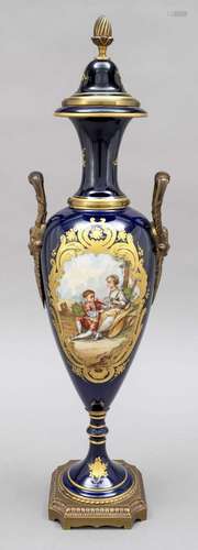 Sevres style lidded vase, France, mar