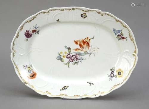 Oval serving plate, KPM Berlin, c. 17