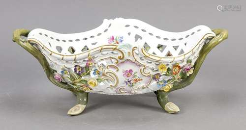 Oval fruit basket, Meissen, Kanuff sw