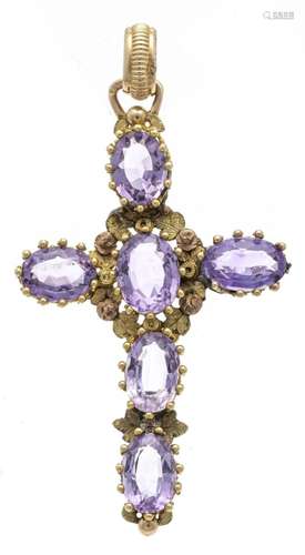 Antique amethyst cross pendant