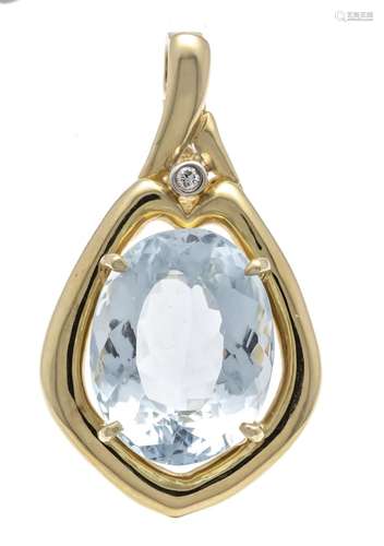 Aquamarine diamond clip pendan