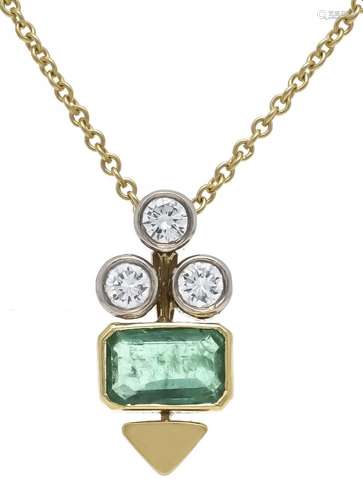 Emerald diamond pendant GG/WG