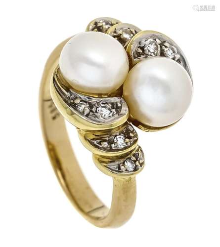 Pearl diamond ring GG/WG 585/0