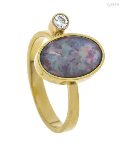 Opal diamond ring GG 750/000 w