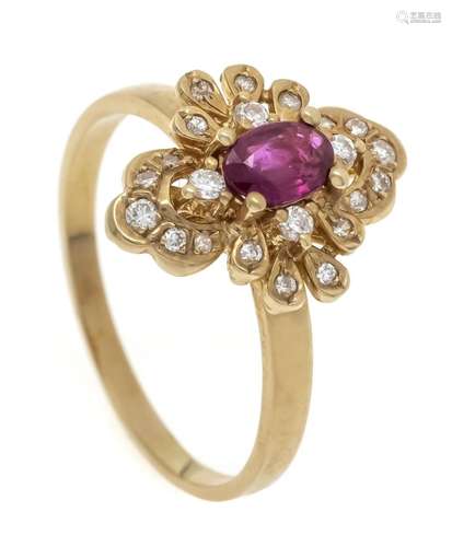 Ruby diamond ring GG 585/000 w