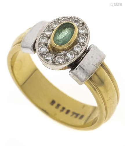 Emerald diamond ring GG/WG 750