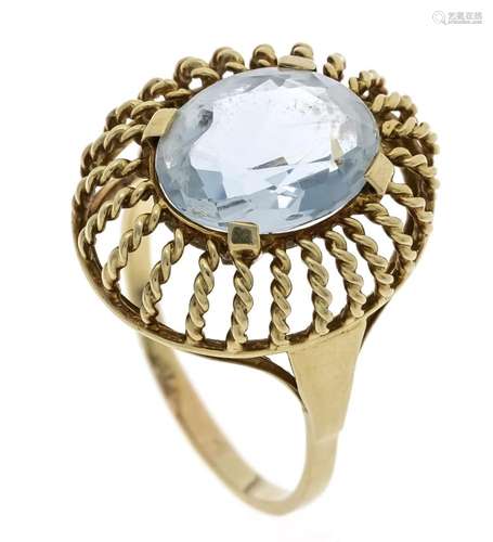 Aquamarine ring GG 585/000 wit