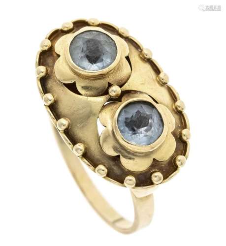 Blue topaz ring GG 585/000 wit