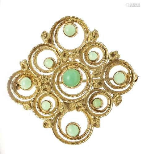 Chrysoprase brooch GG 750/000