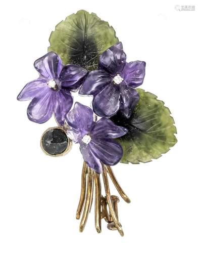 Violet brooch GG 585/000 with