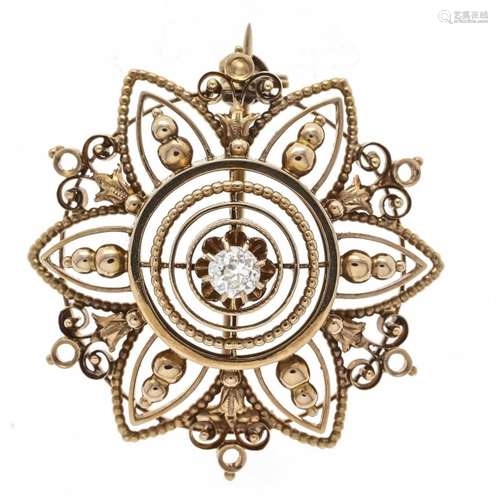 Filigree brooch RG 585/000 wit