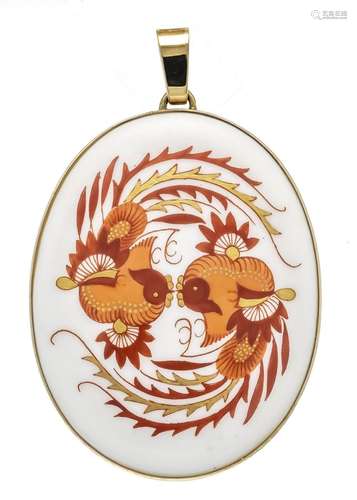 Porcelain pendant Meissen red