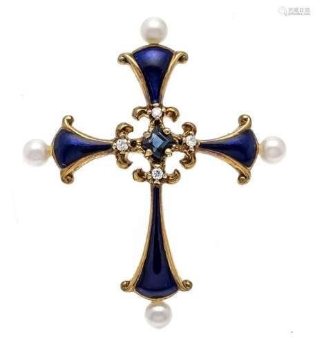 Enamel cross pendant GG 585/00