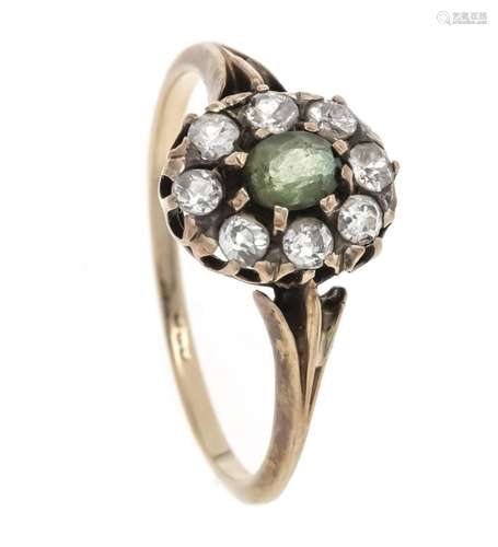 Gemstone old-cut diamond ring