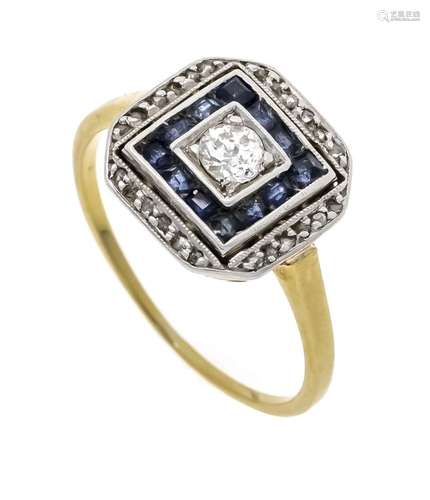 Art Deco ring GG 750/000 and p