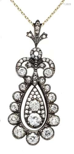 old-cut diamond pendant RG/WG