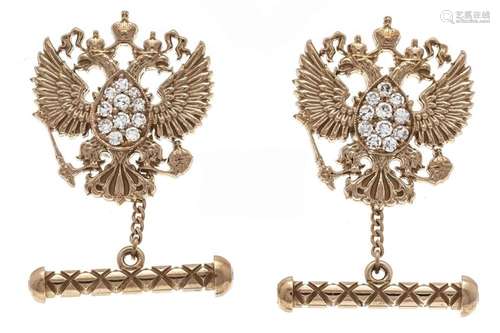 Diamond cufflinks Russian coat