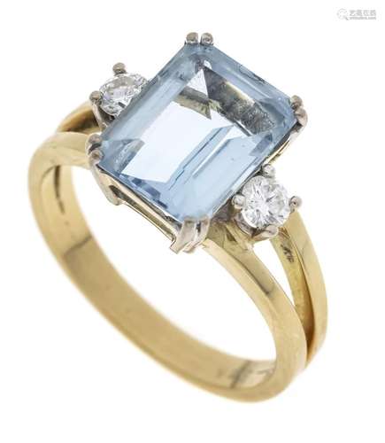 Aquamarine diamond ring GG/WG