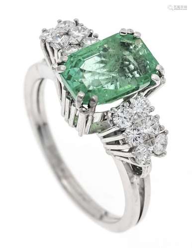 Emerald diamond ring WG 585/00