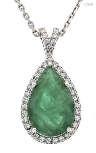 Emerald pendant WG 750/000 uns