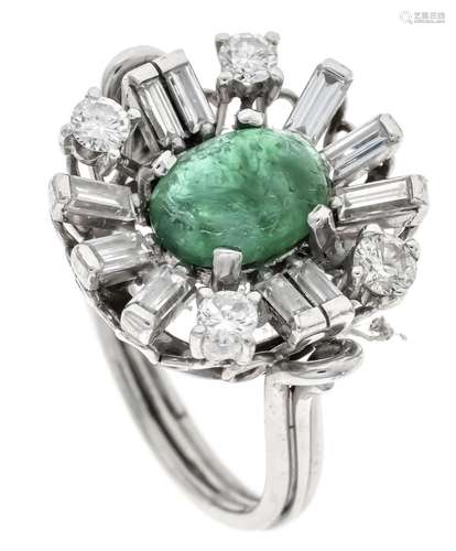 Emerald diamond ring WG 585/00