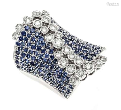 Sapphire diamond ring WG 750/0