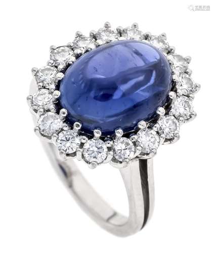 Sapphire diamond ring WG 750/0